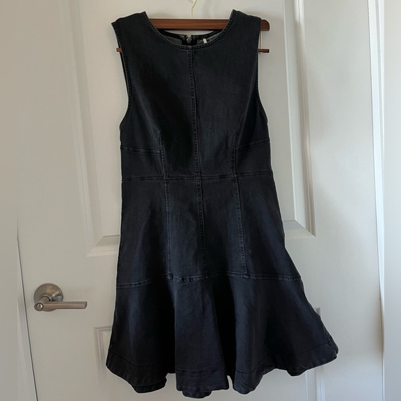 Free People Alex Denim Mini Dress Black Size 4 - Picture 3 of 5